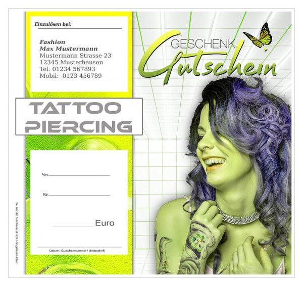 Tattoo Piercing Geschenkgutscheine